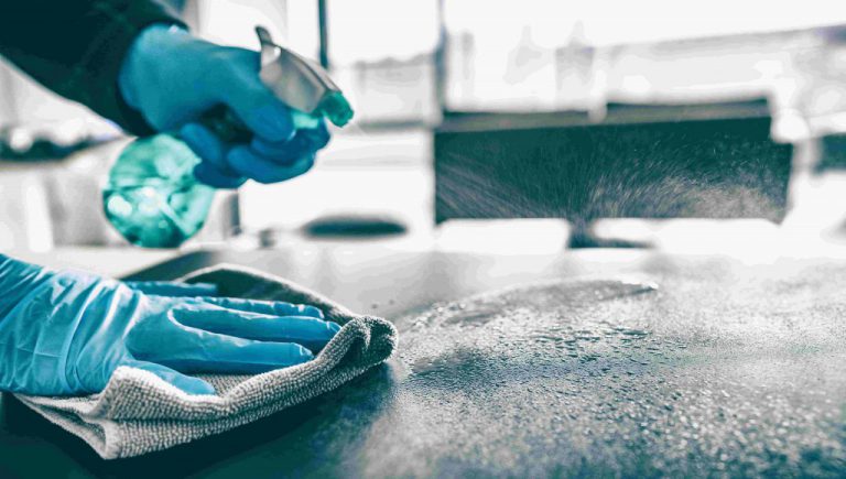 cleaning kitchen