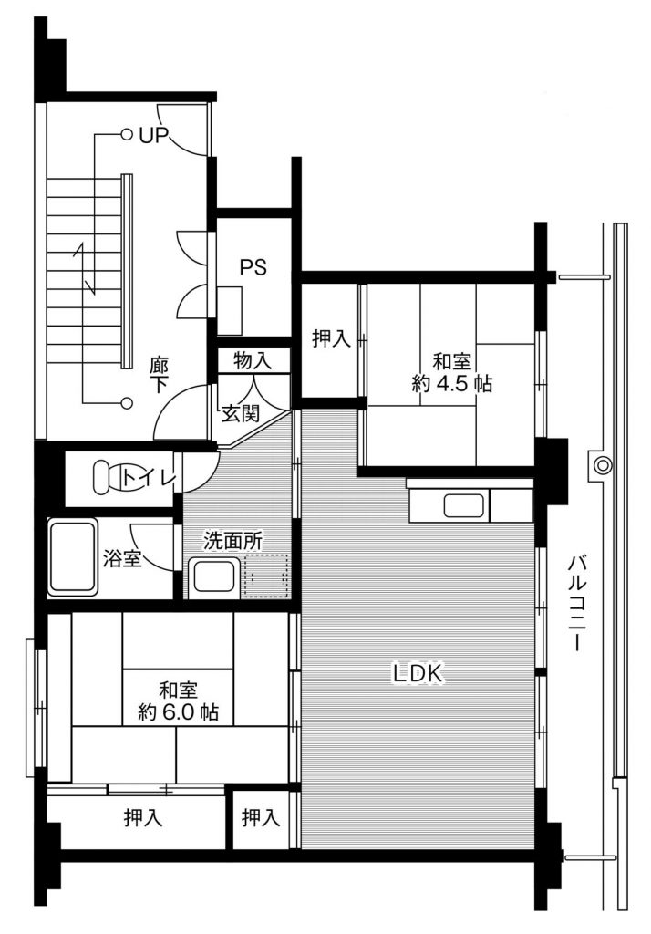 アパートの間取り 6 2LDK