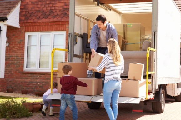 Unloading moving truck
