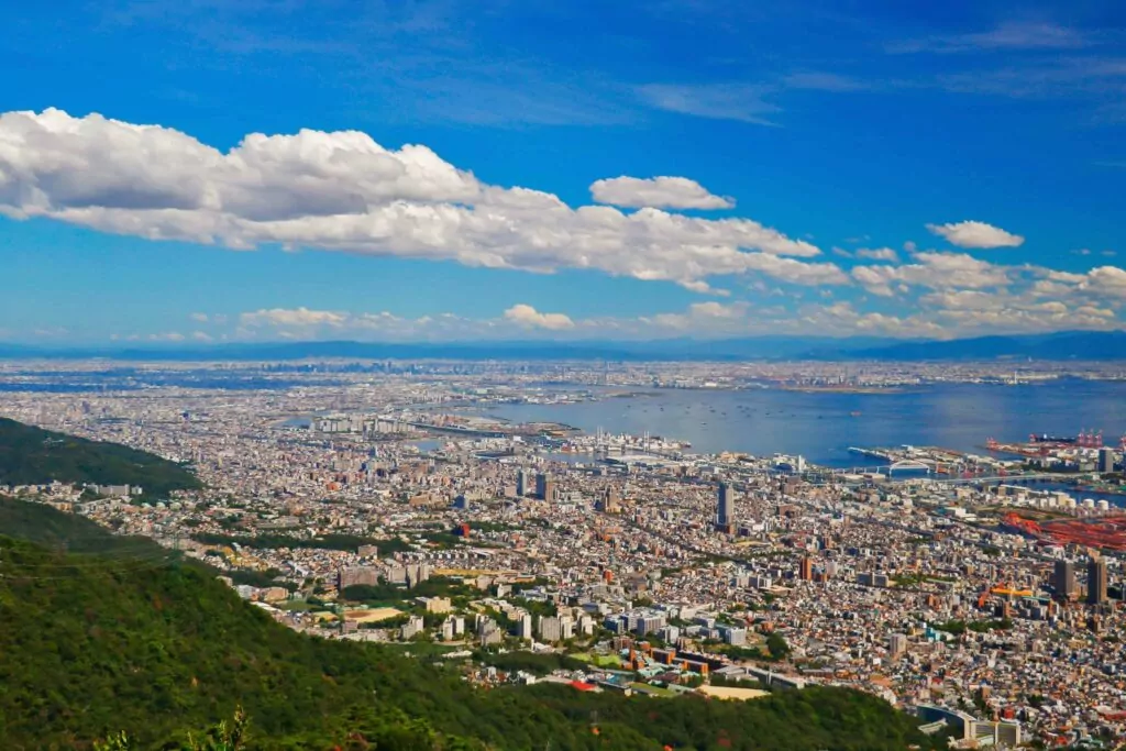 Vista aérea de Kobe