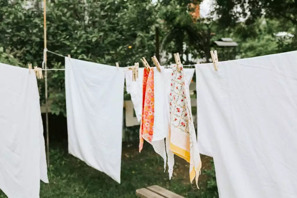 wet clothes hanging