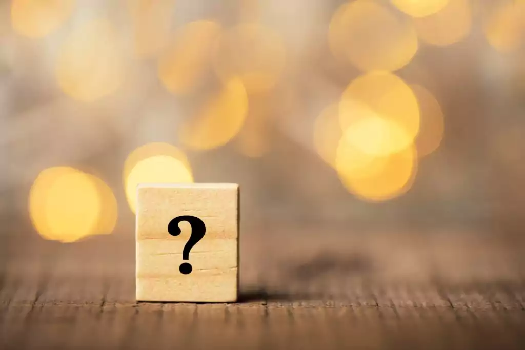 Question mark wooden cube