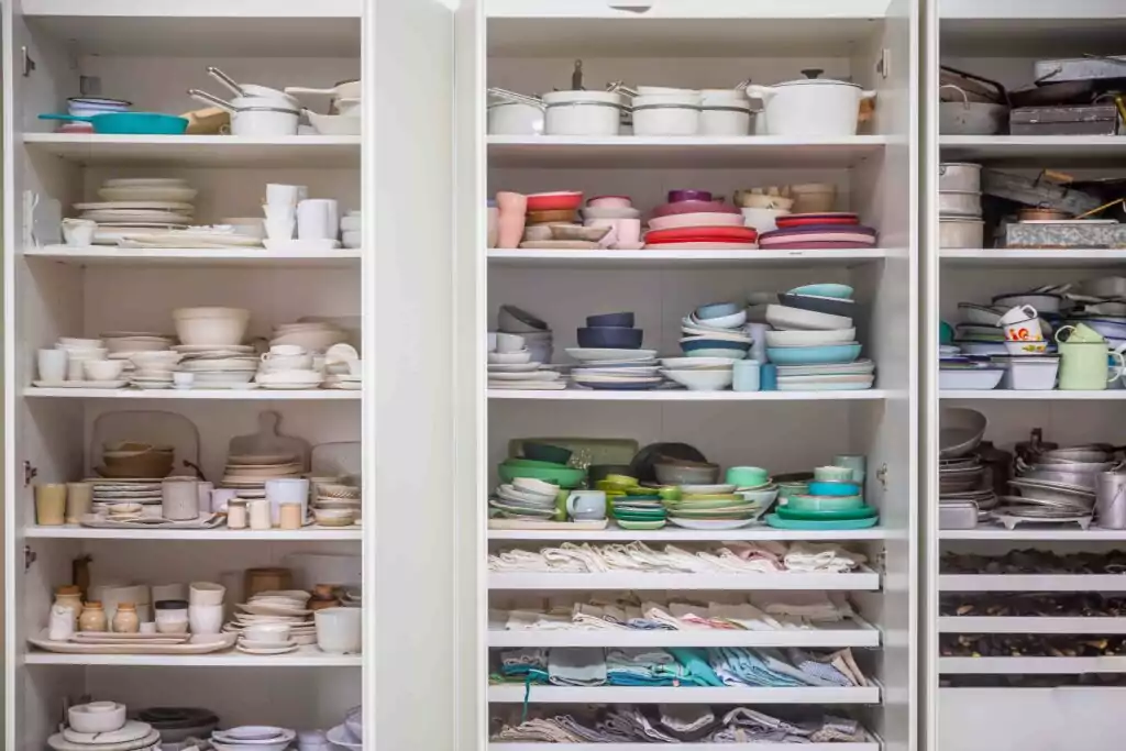 Cabinet filled with utensils