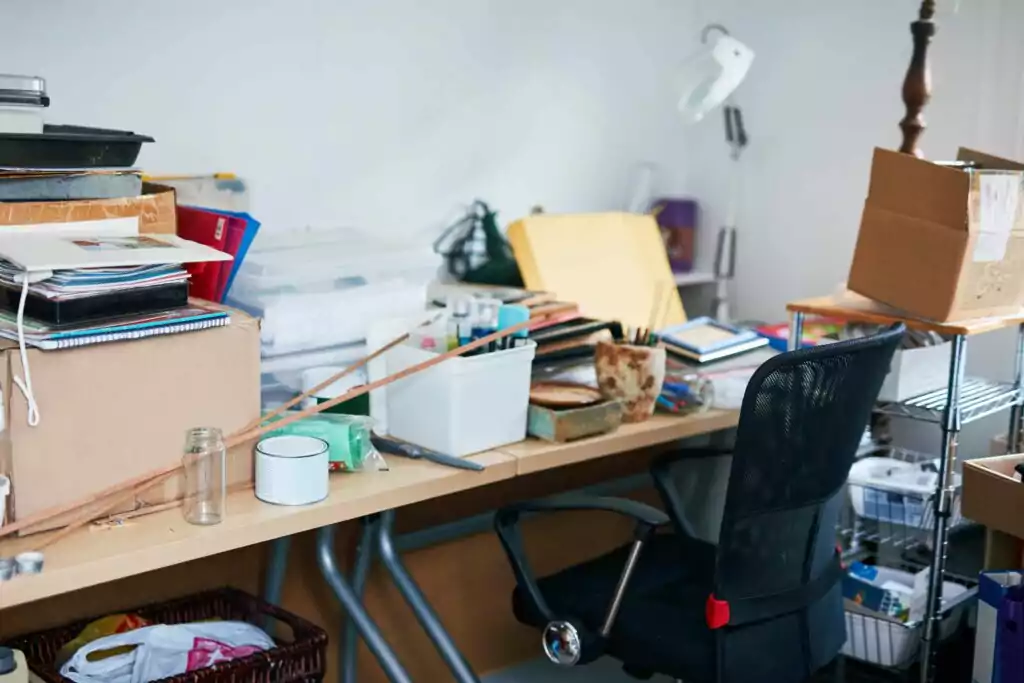 Messy room with random objects
