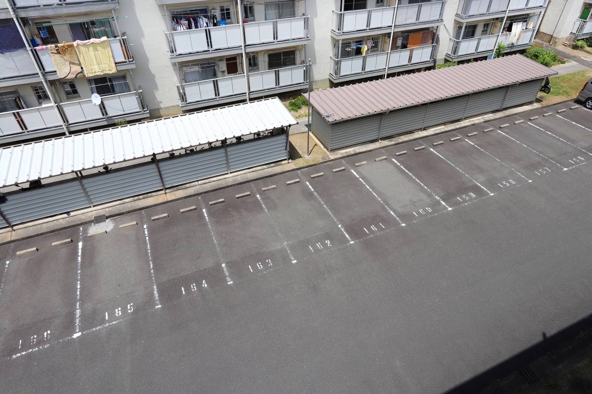 Parking lot of Village House Takada in Ibaraki-shi