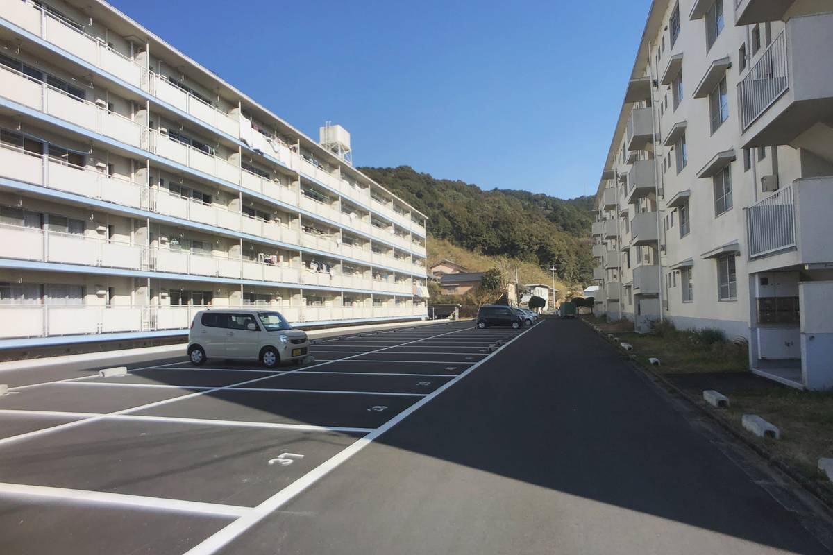 Parking lot of Village House Saoka in Shimanto-shi