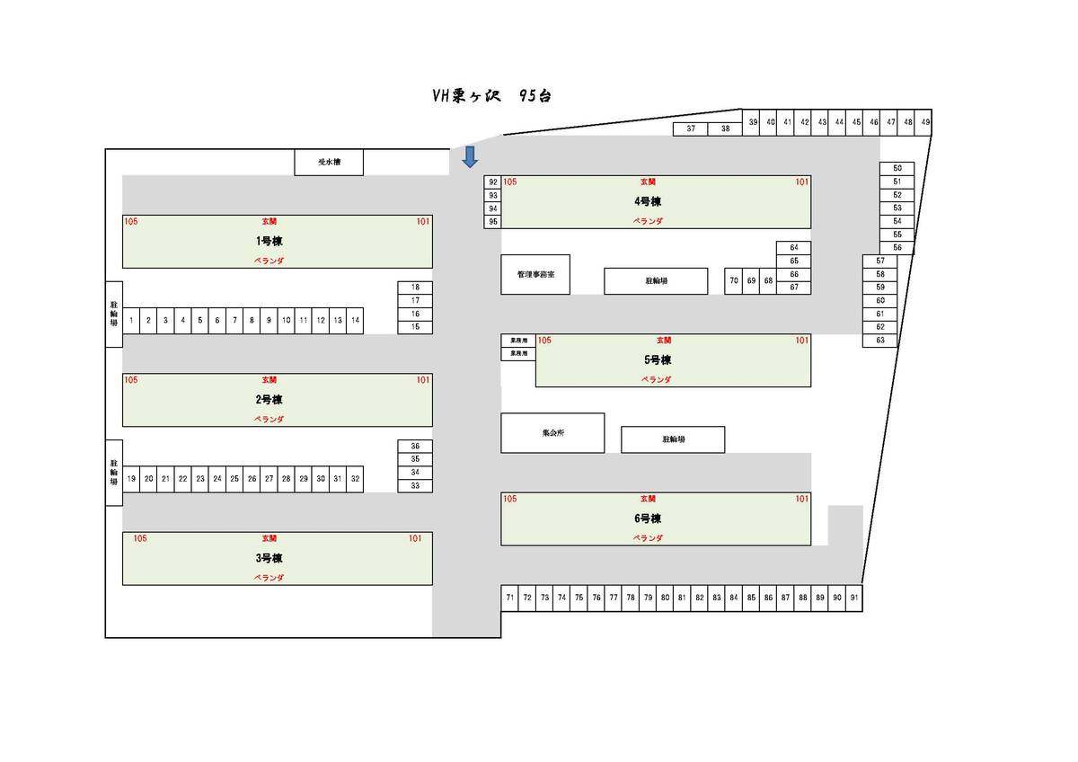 松戸市ビレッジハウス栗ヶ沢の駐車場配置図