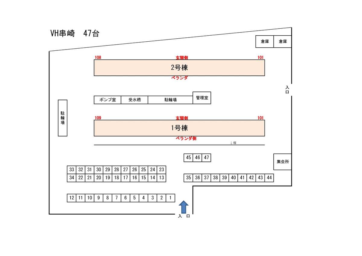 Matsudo-shi मा Village House Kushizaki को पार्किङ स्पेसको नक्सा