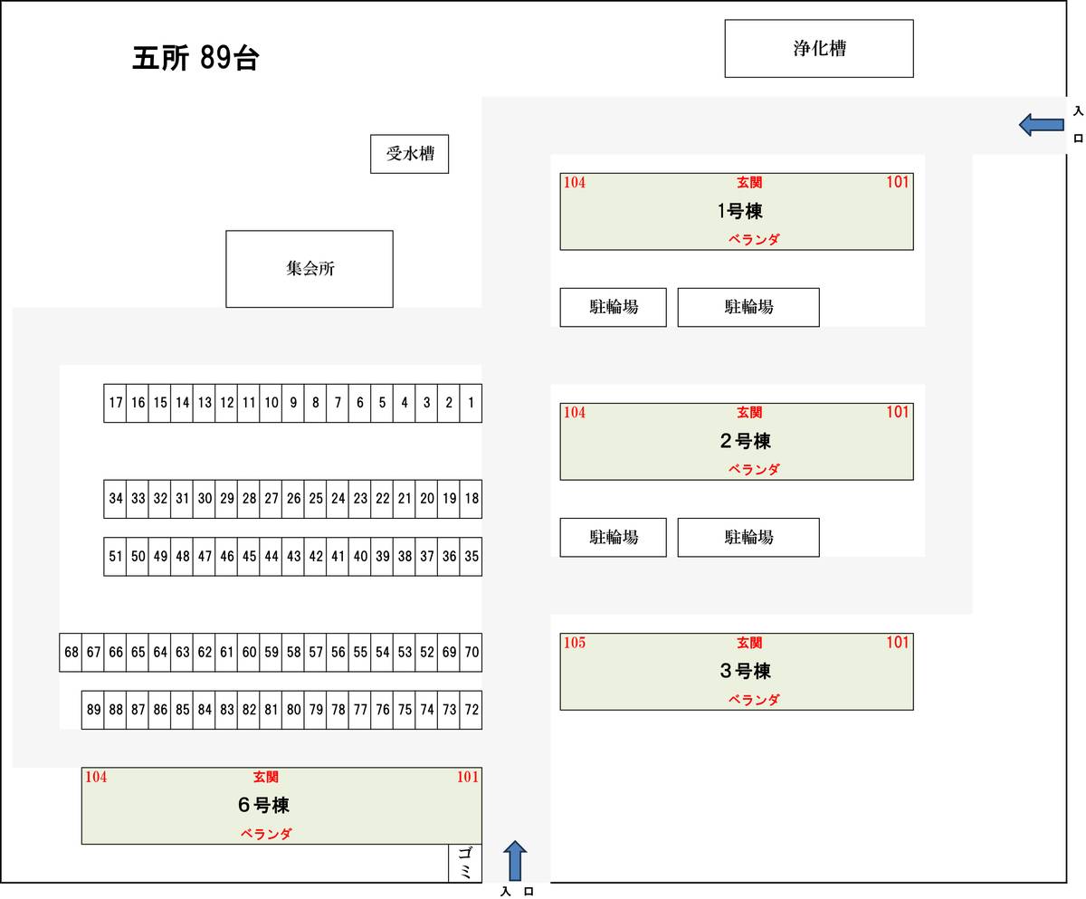 Denah Area Parkir Village House Gosho di Ichihara-shi