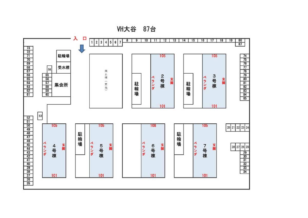 Minuma-ku मा Village House Ooya को पार्किङ स्पेसको नक्सा