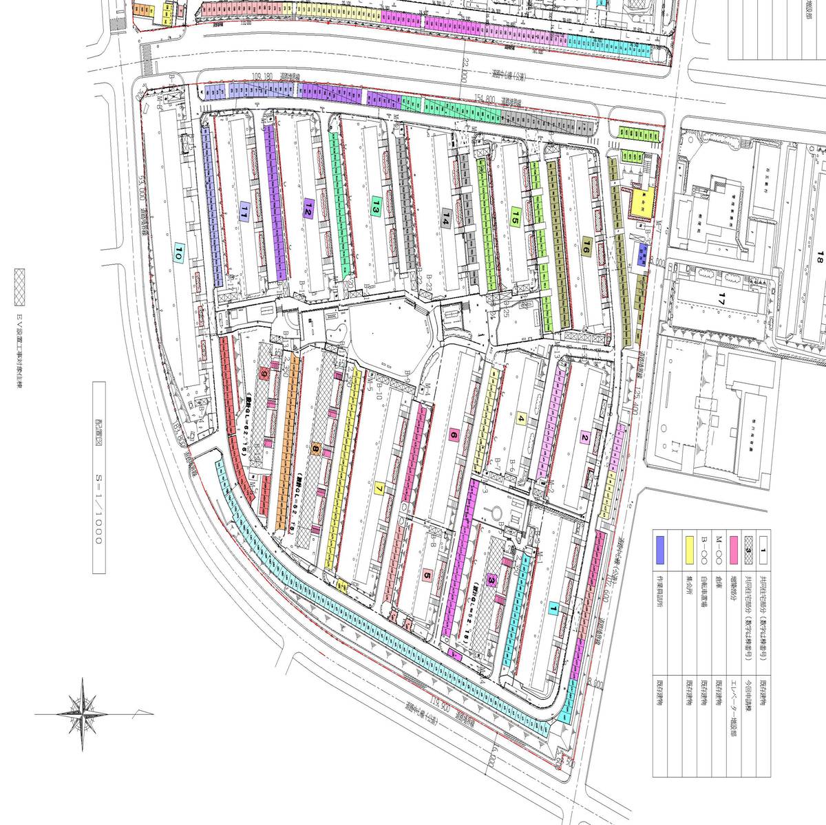 四日市市ビレッジハウス笹川の駐車場配置図