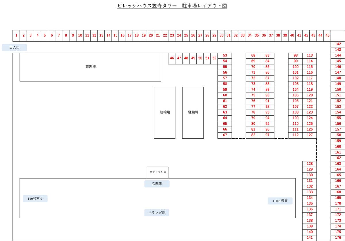 Mapa do Estacionamento de Village House Kasadera Tower em Minami-ku