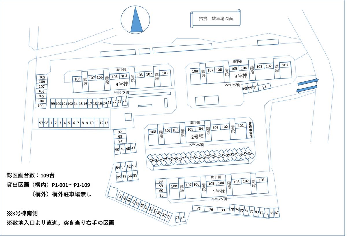 Hirakata-shi मा Village House Shodai को पार्किङ स्पेसको नक्सा