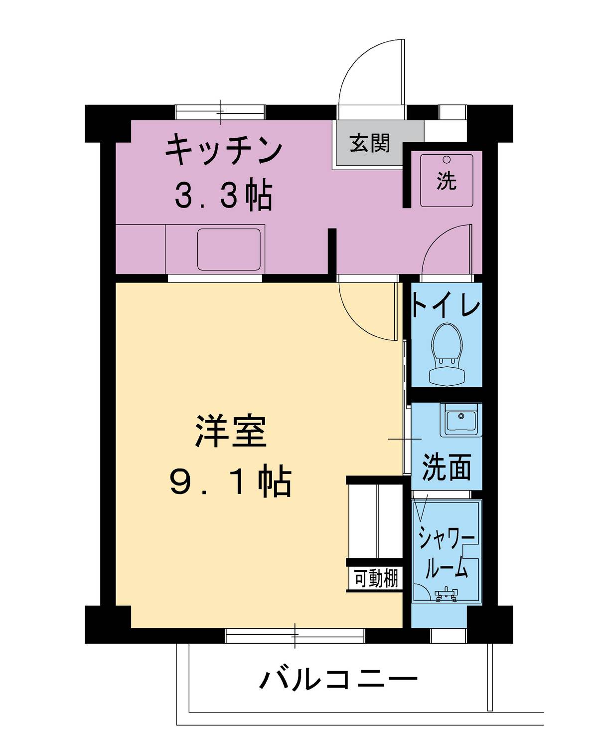 1K Kawagoe-shi ရှိ Village House Tsukiyoshi ၏ အခန်းဖွဲ့စည်းပုံ