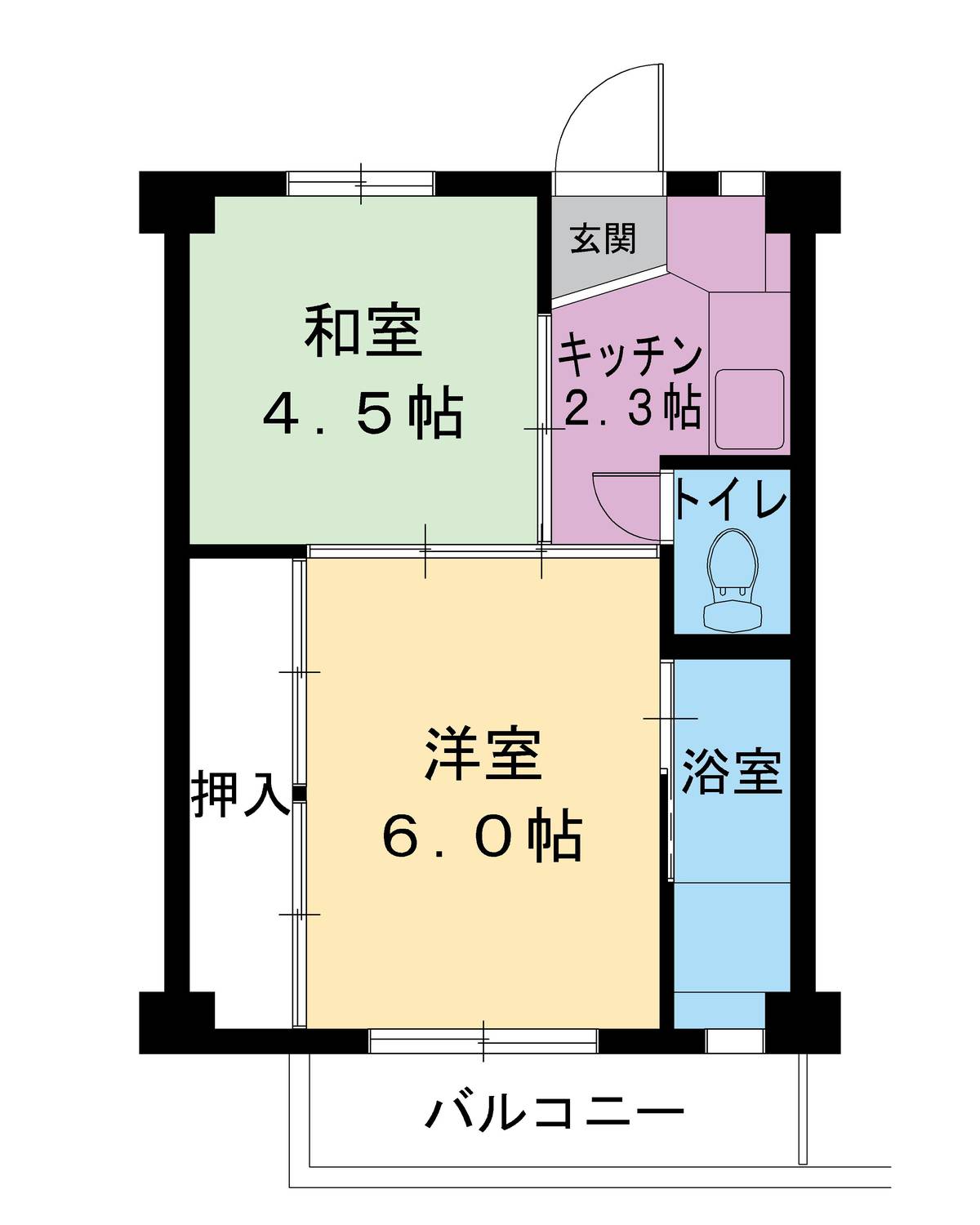 2K denah lantai Village House Fujiyoshida di Fujiyoshida-shi