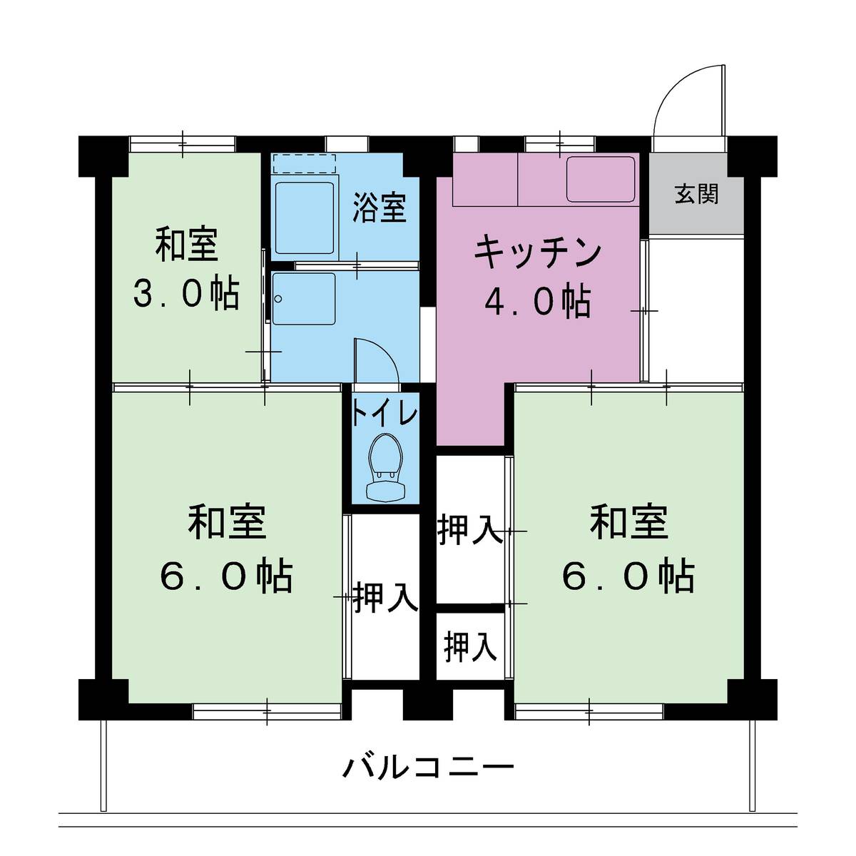 Suntou-gun मा Village House TOKURA को 3DK फ्लोरप्लान