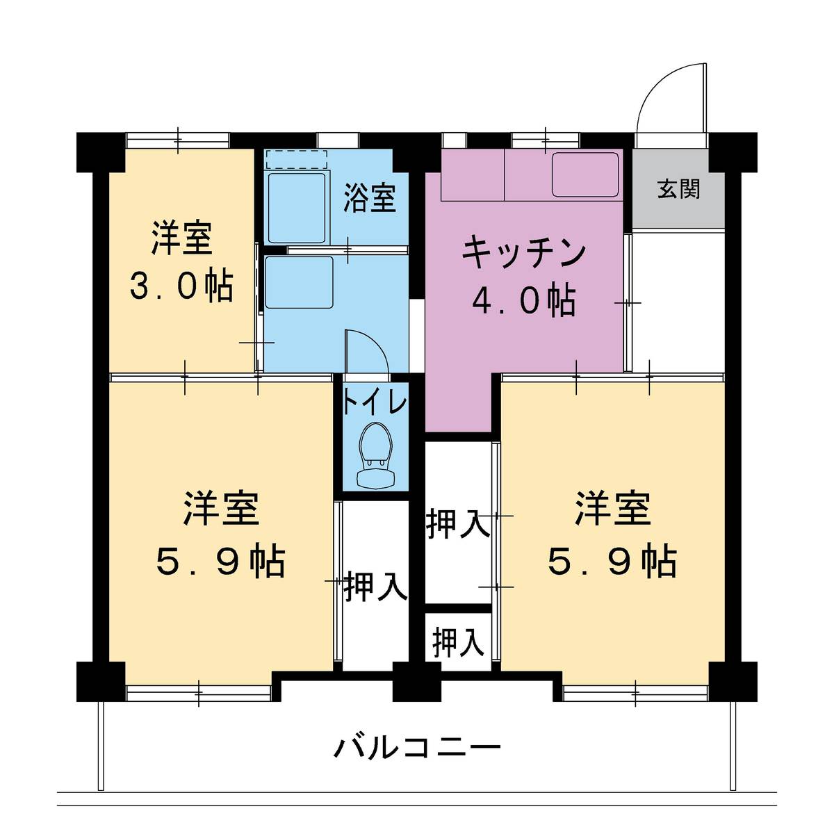 Inuyama-shi मा Village House Haguro को 3DK फ्लोरप्लान