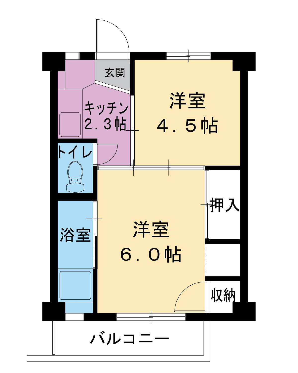 2K denah lantai Village House Suecho di Mizunami-shi