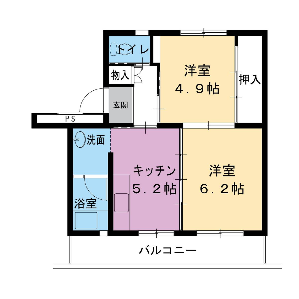 2DK floorplan of Village House Kamioka in Hida-shi