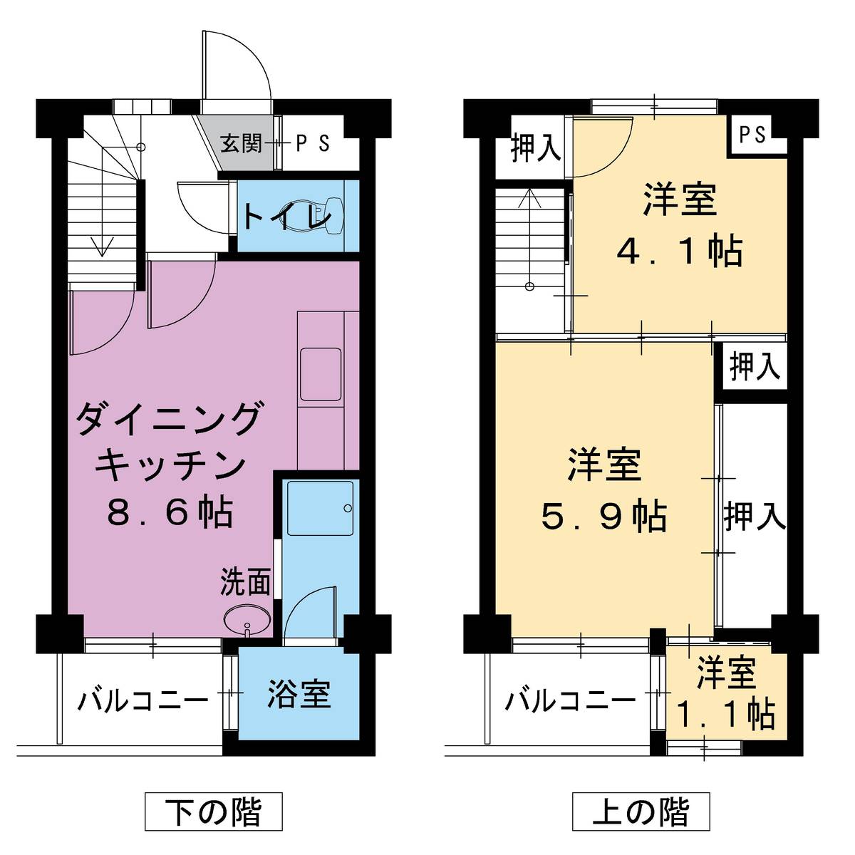 2LDK floorplan of Village House Shoshadai in Himeji-shi