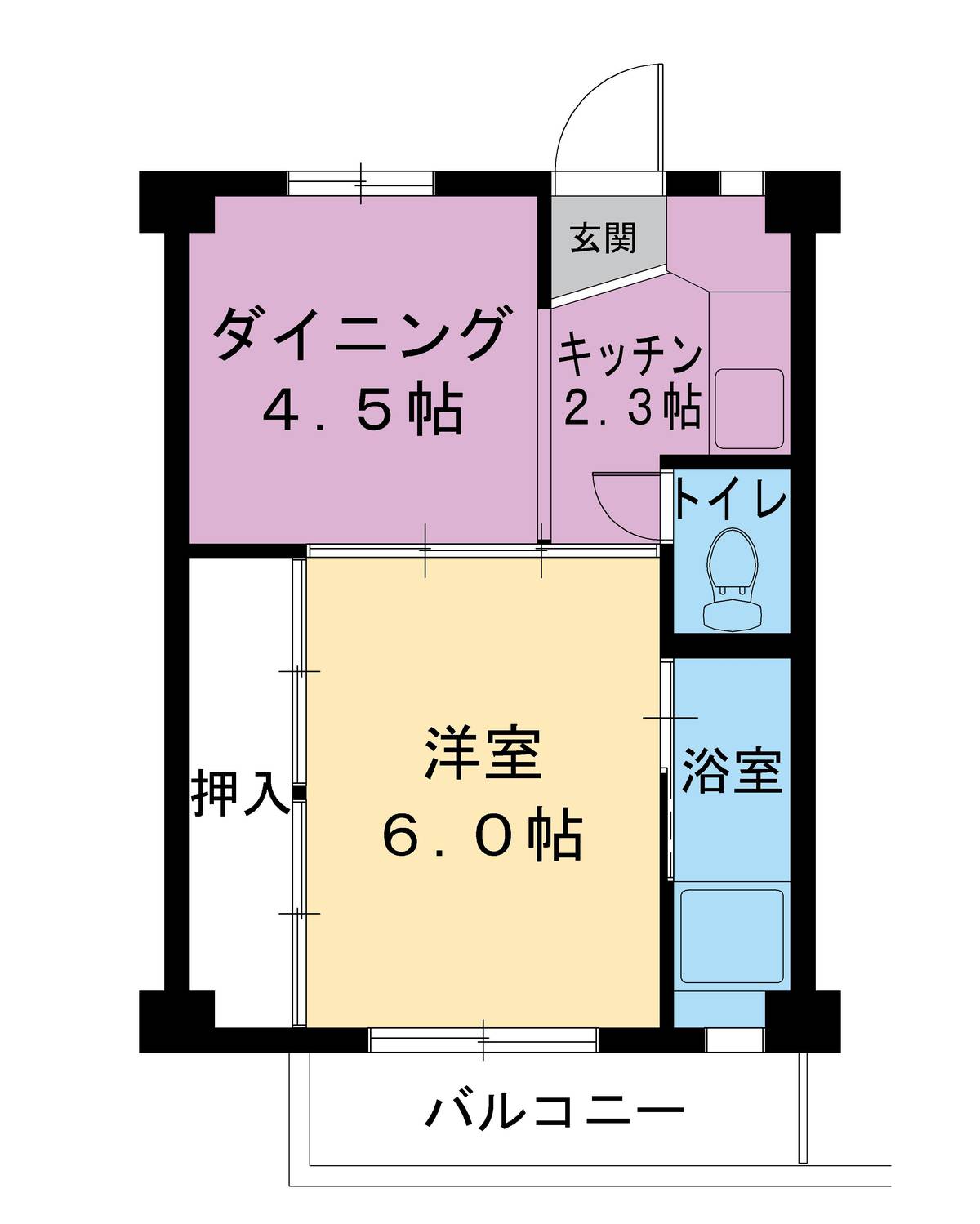 Sơ đồ phòng 1DK của Village House Shirahama ở Nishimuro-gun