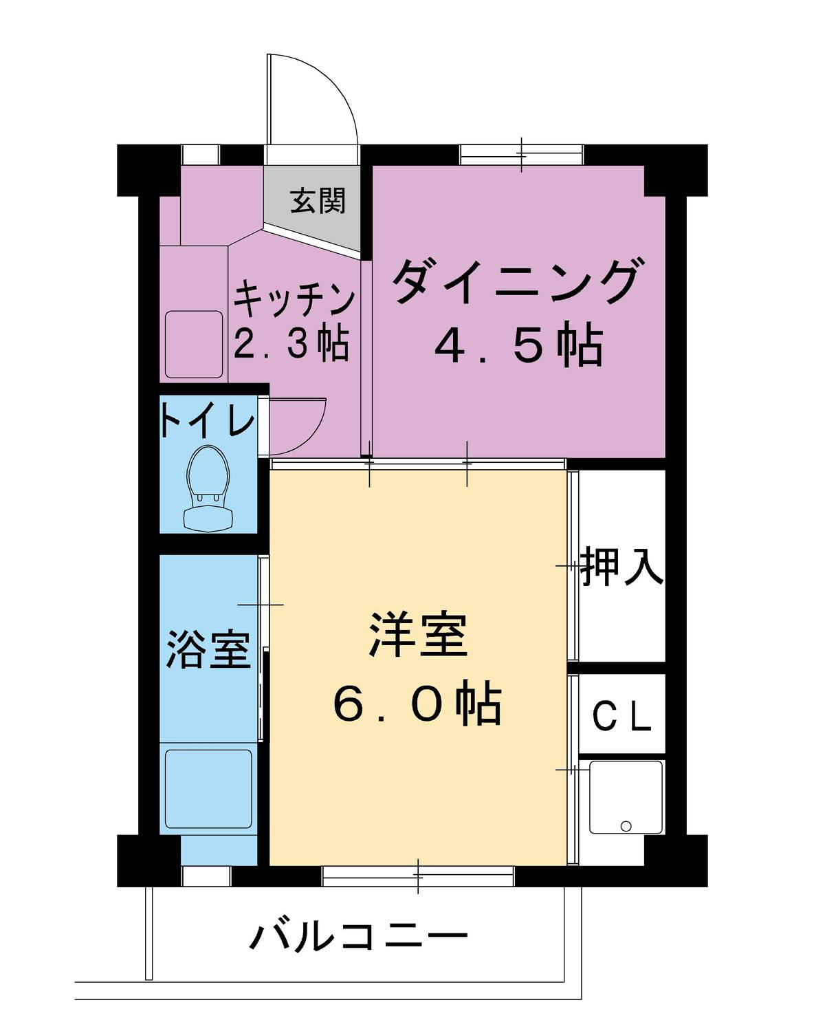 1DK floorplan of Village House Kibi in Kita-ku