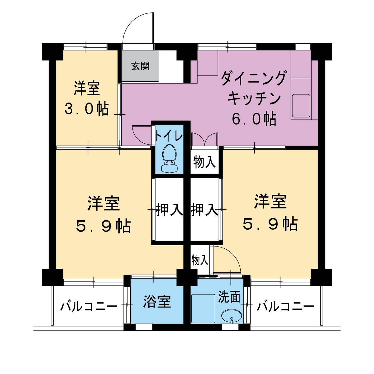 Planta 3DK Village House Mizushima em Kurashiki-shi