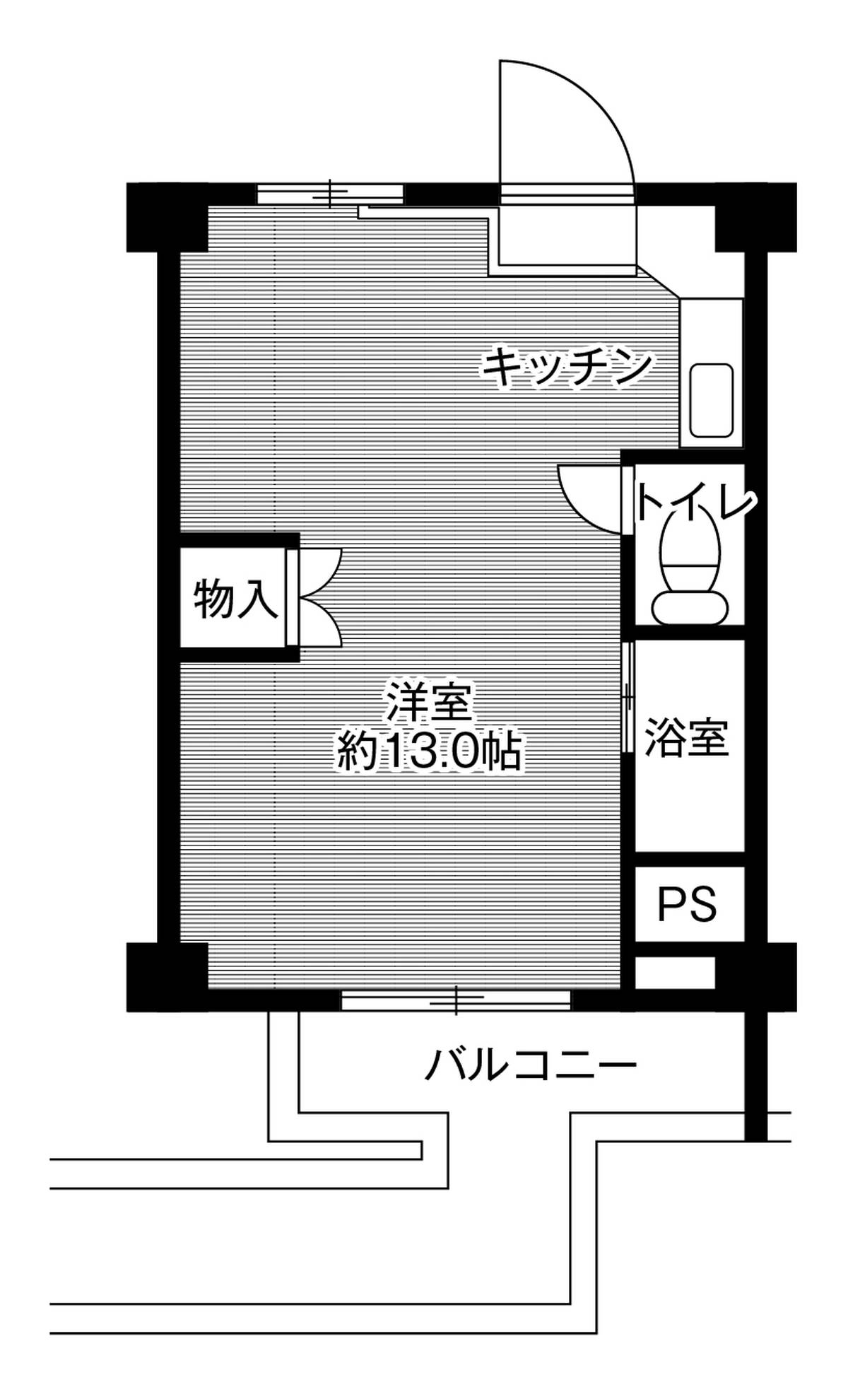 1DK floorplan of Village House Takiyama in Tottori-shi