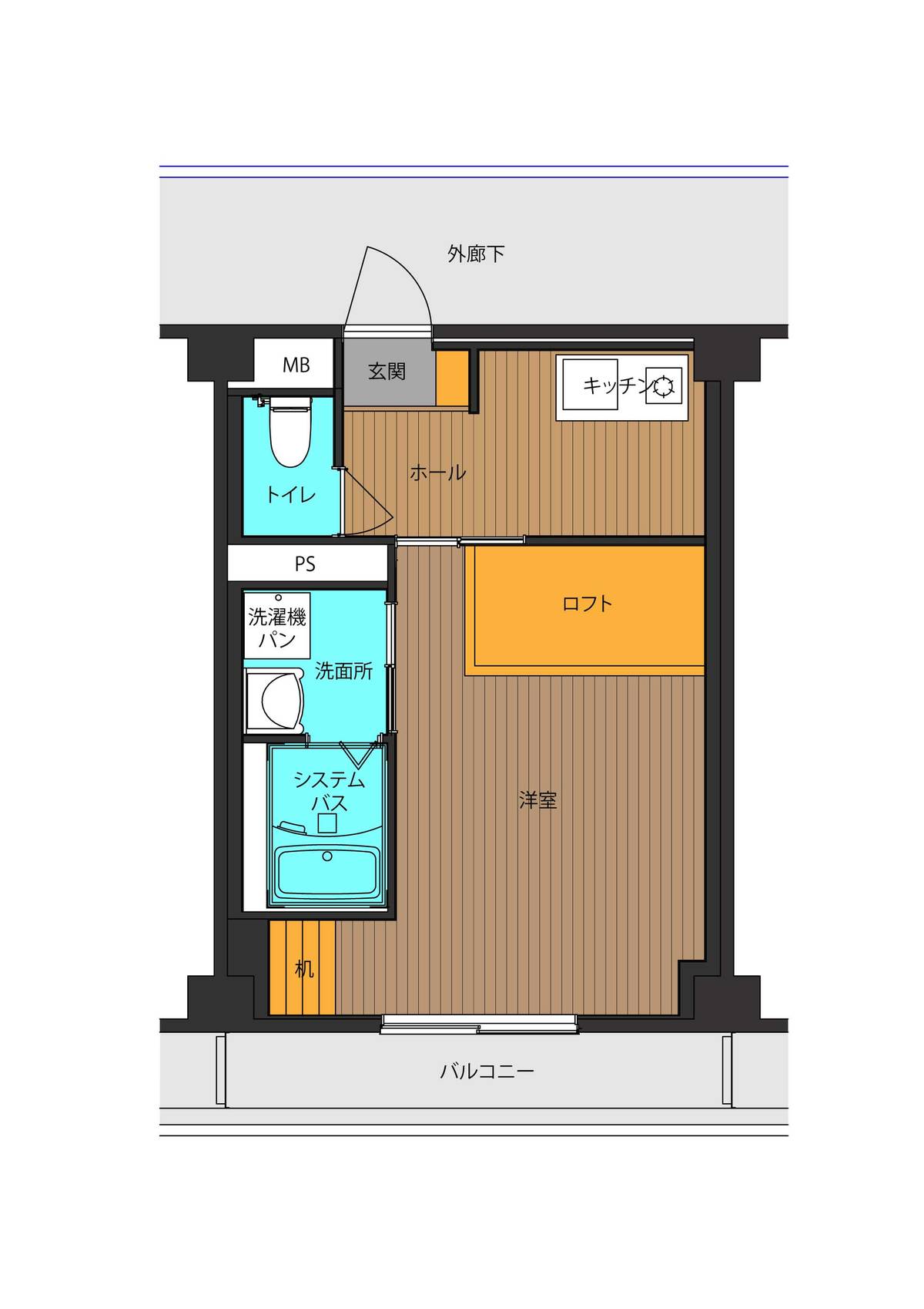 1K floorplan of Village House Onoda in Sanyoonoda-shi