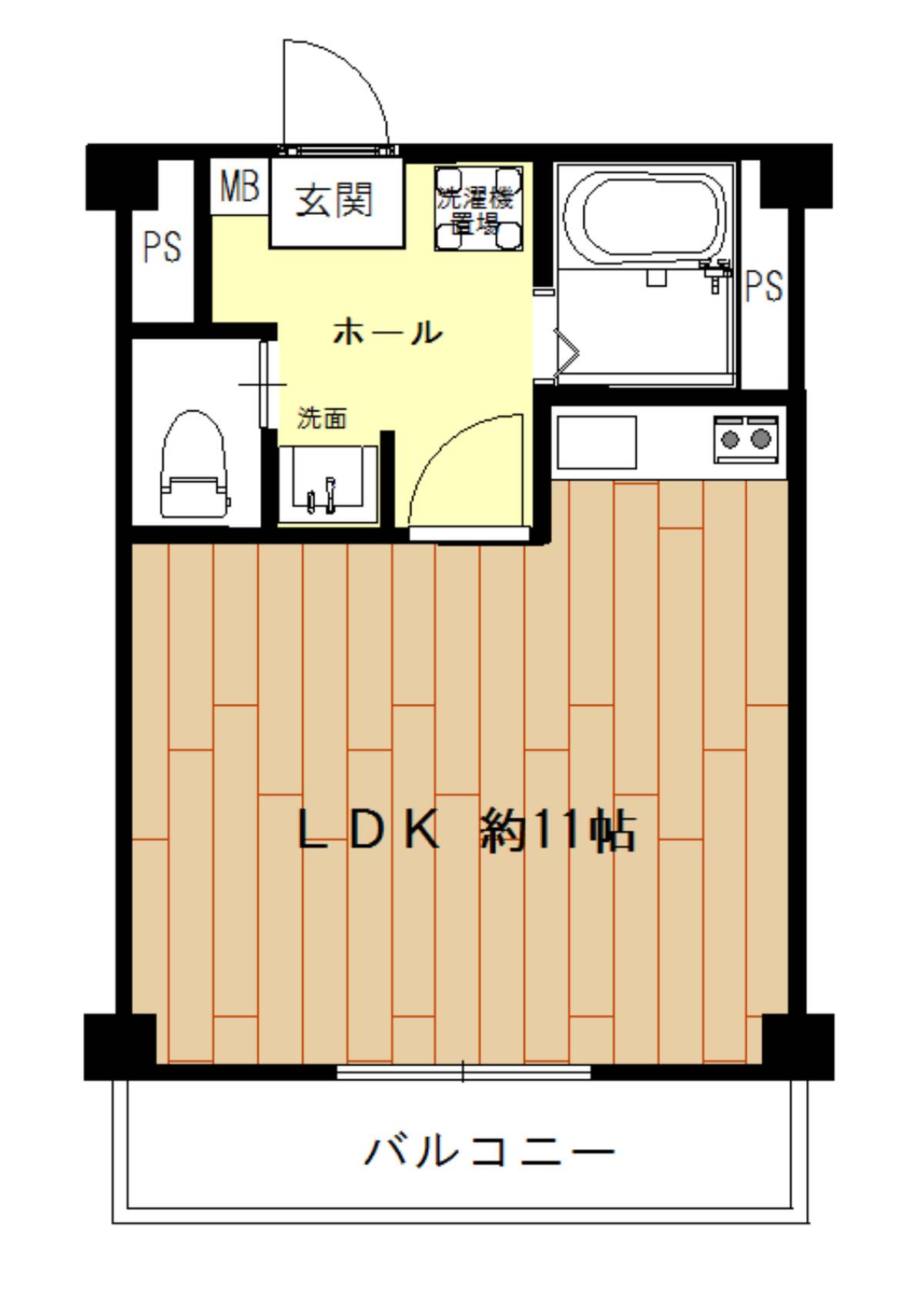 1R floorplan of Village House Onoda in Sanyoonoda-shi
