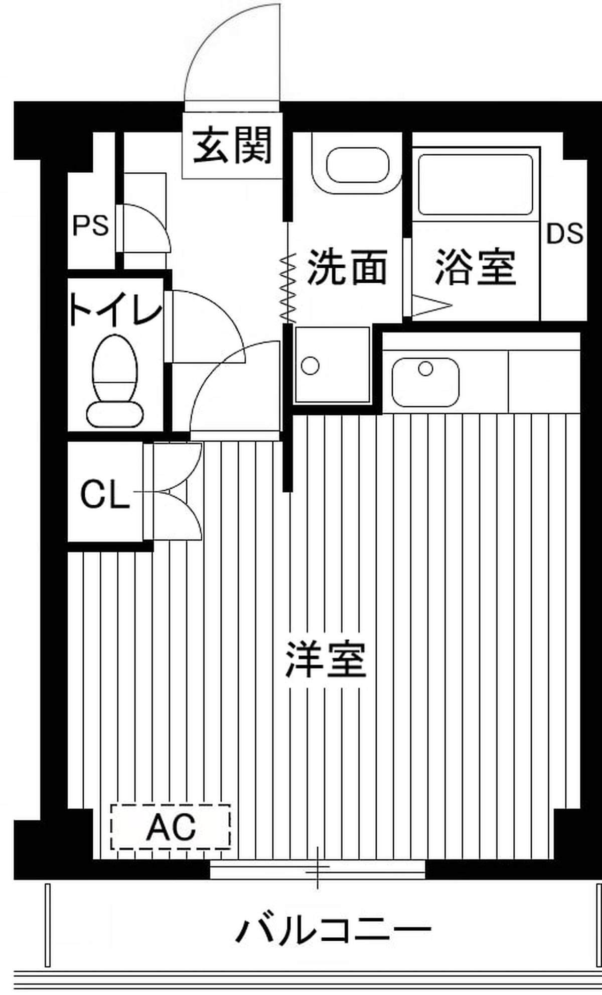 Sơ đồ phòng 1R của Village House Numakoyanagi ở Kokuraminami-ku