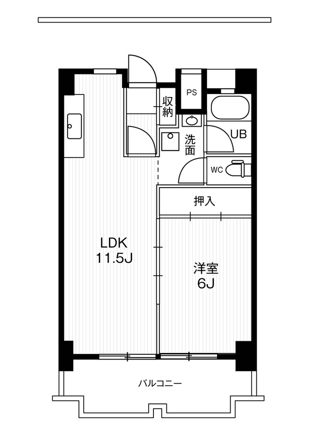 1LDK floorplan of Village House Ichinomiya Tower in Ichinomiya-shi