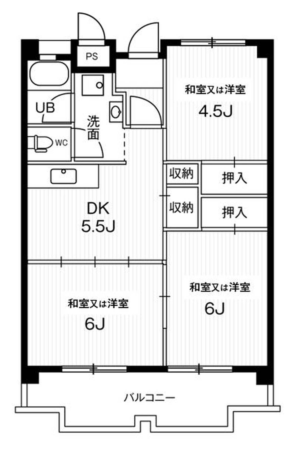 2LDK floorplan of Village House Ichinomiya Tower in Ichinomiya-shi