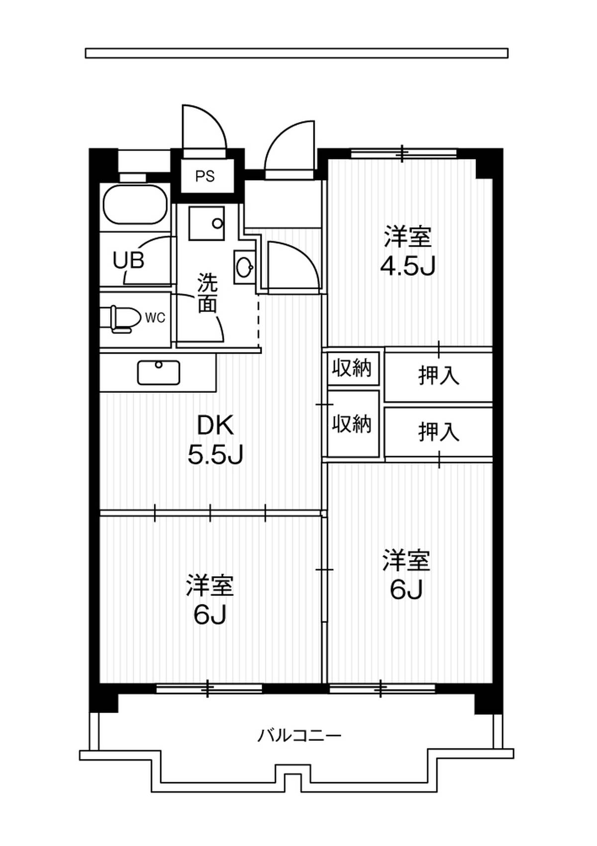 3DK floorplan of Village House Ichinomiya Tower in Ichinomiya-shi
