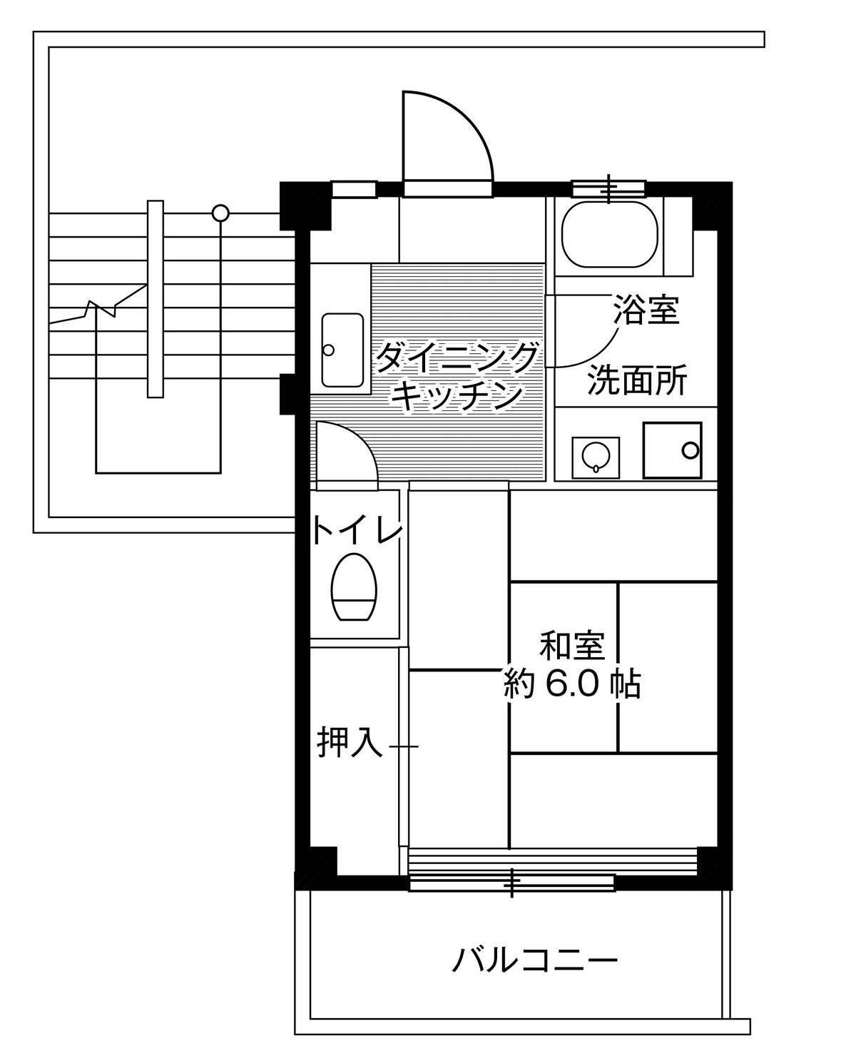 1DK floorplan of Village House Nishio in Nishio-shi