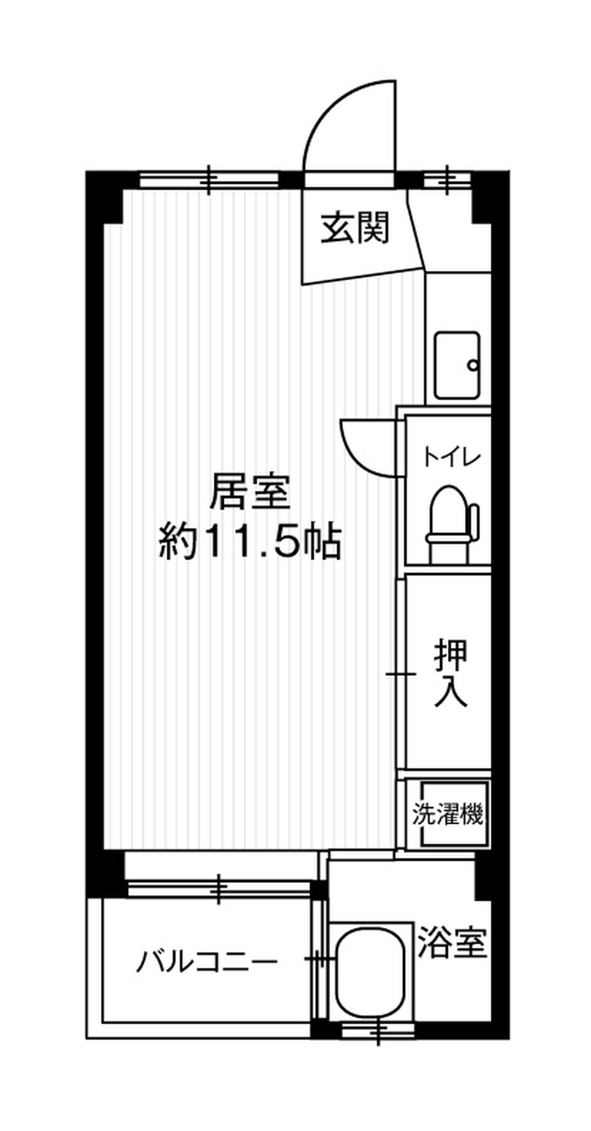 1R floorplan of Village House Kuzunoha in Izumi-shi
