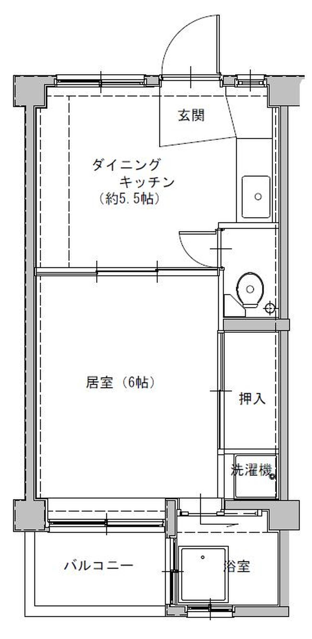 Sơ đồ phòng 1DK của Village House Fuseya ở Izumi-shi