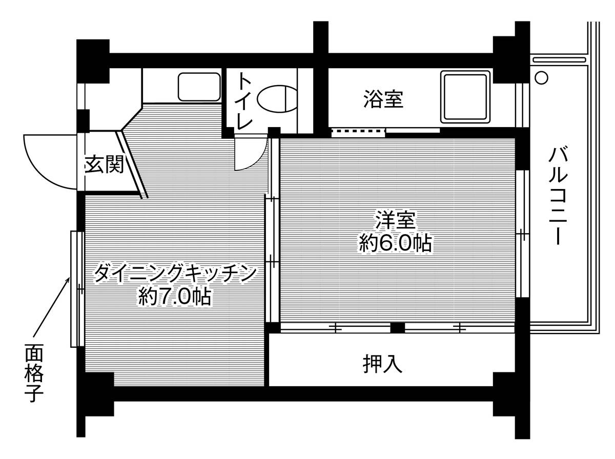 岐阜市ビレッジハウス曽我屋の間取り図1DK