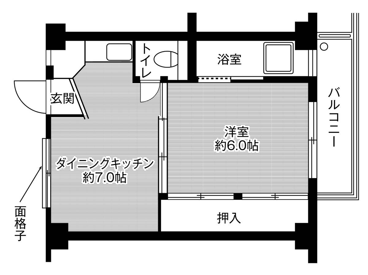 Sơ đồ phòng 1DK của Village House Kamijima ở Chuo-ku