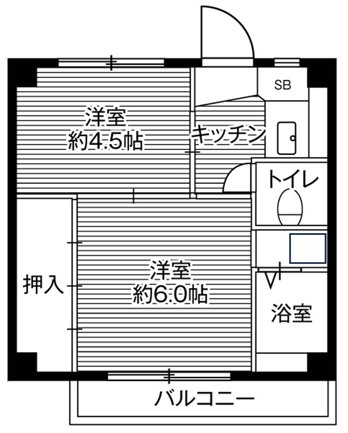 Sơ đồ phòng 2K của Village House Ichihara ở Ichihara-shi