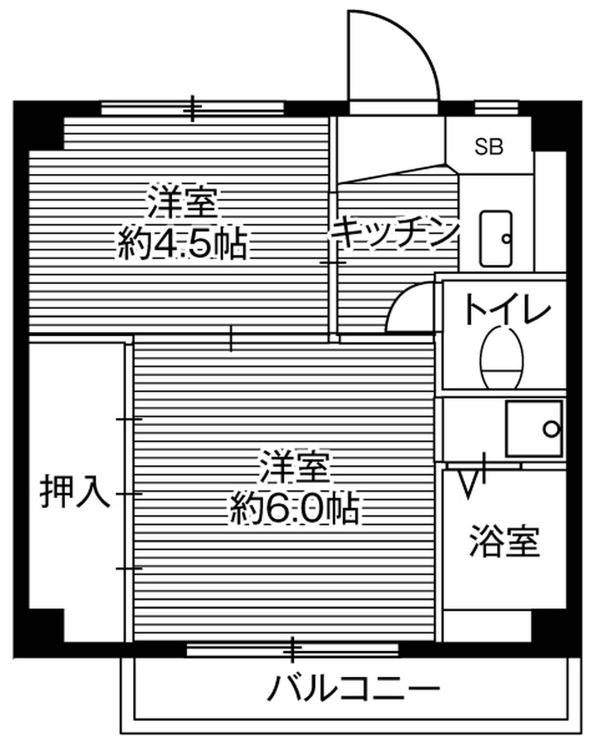 2K floorplan of Village House Sugeta in Kanagawa-ku