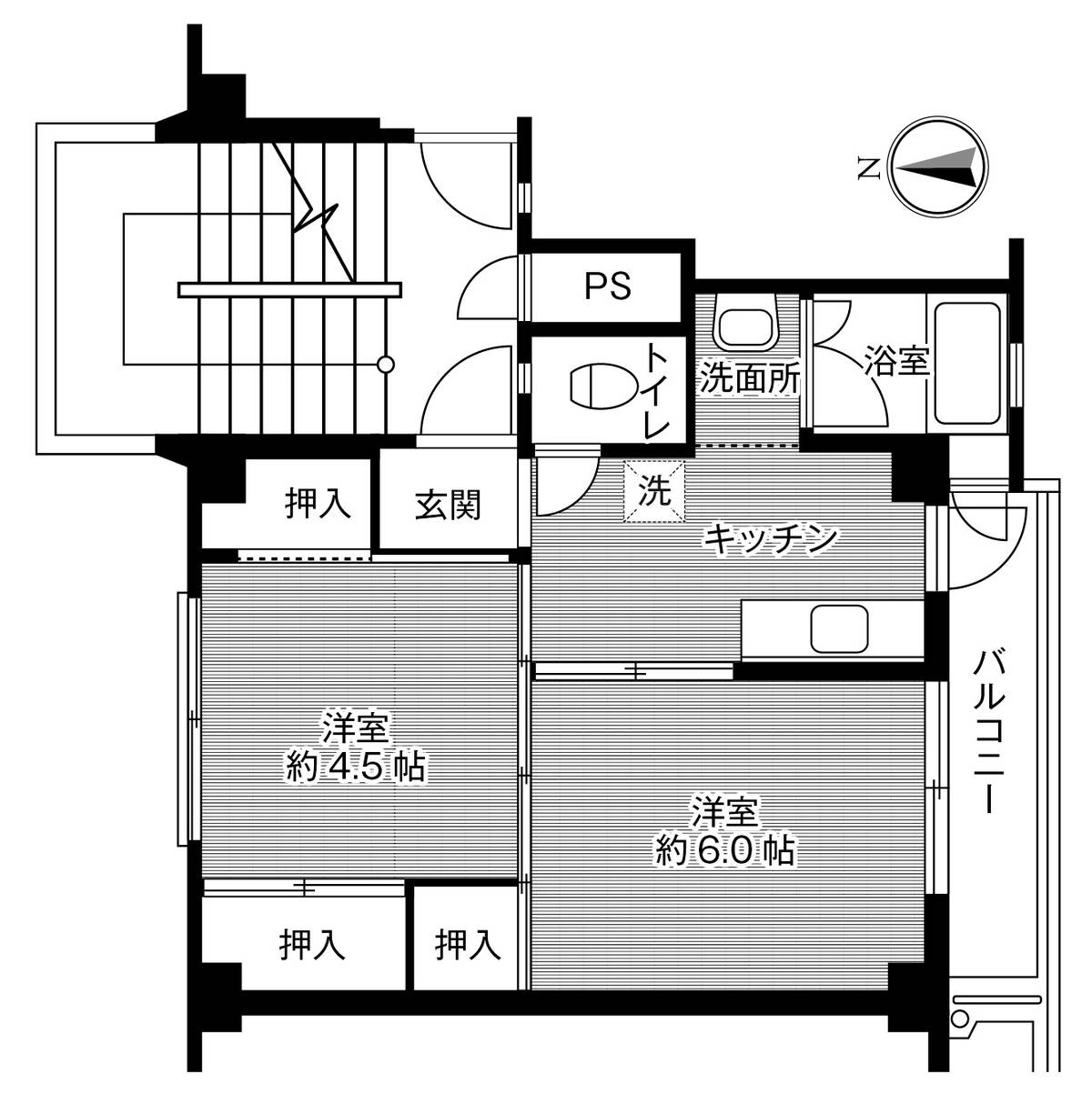 2K floorplan of Village House Daimon Dai 2 in Fukuyama-shi