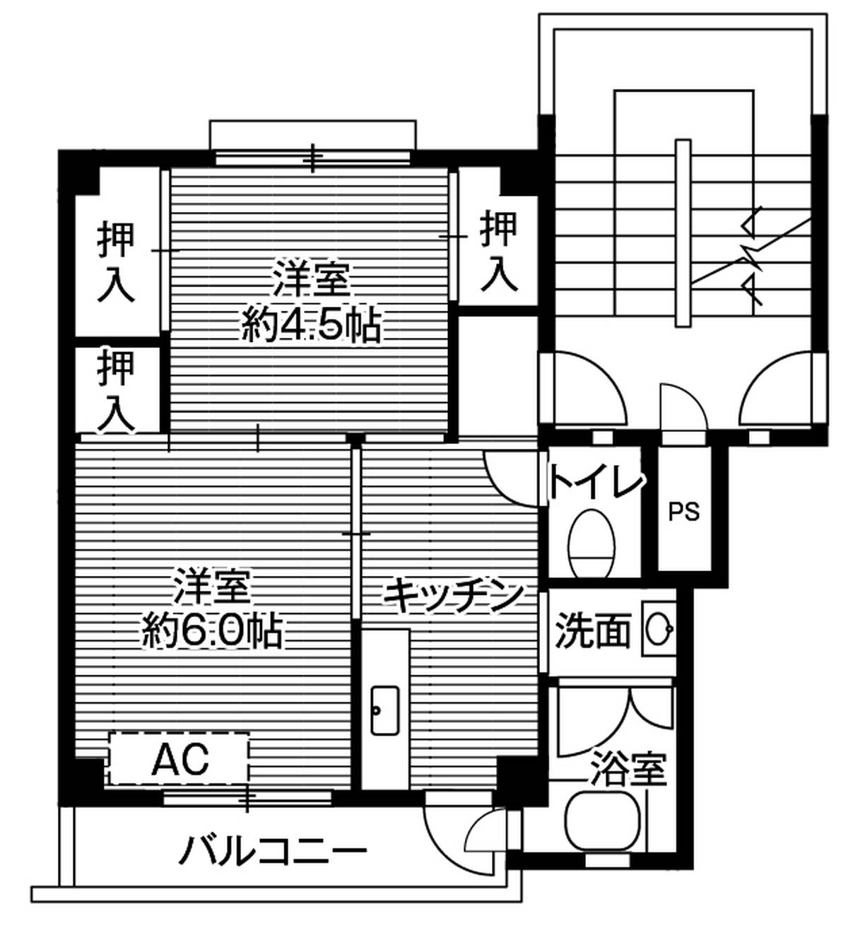 Sơ đồ phòng 1DK của Village House Soone ở Yamatotakada-shi