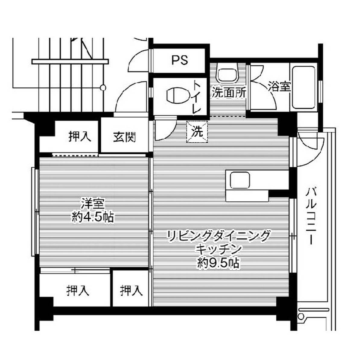 Sơ đồ phòng 1LDK của Village House Soone ở Yamatotakada-shi