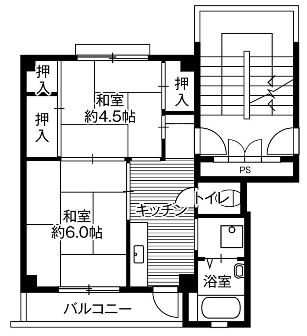 位于平塚市的Village House 大島的平面图2K