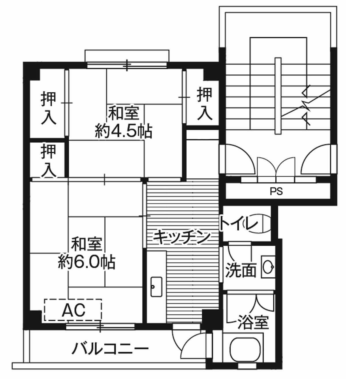 1DK floorplan of Village House Ao in Ono-shi