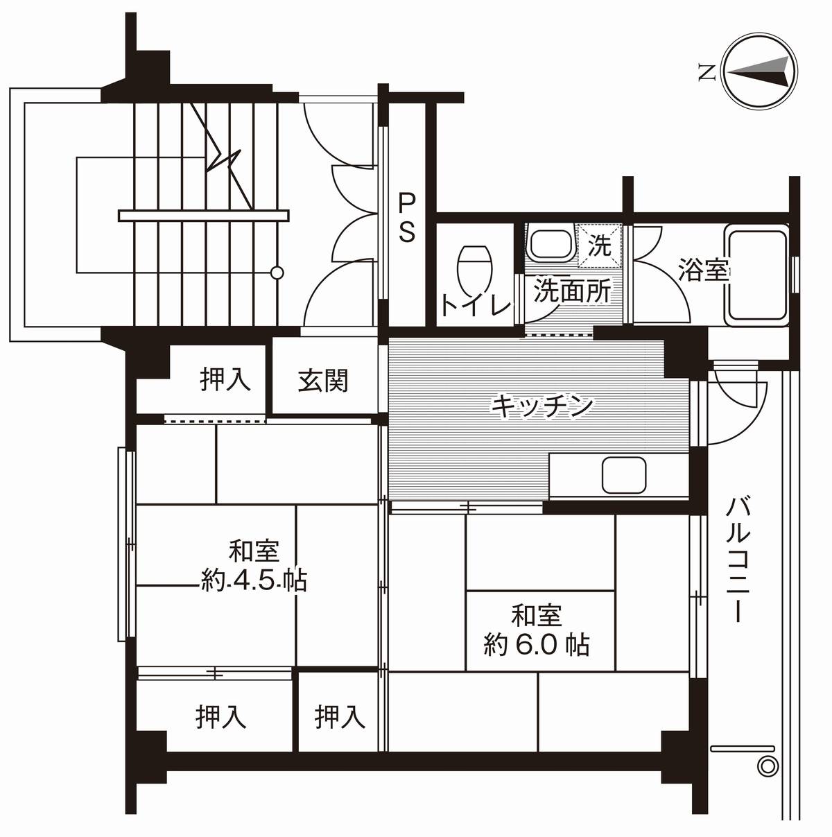 2K floorplan of Village House Daido in Hofu-shi