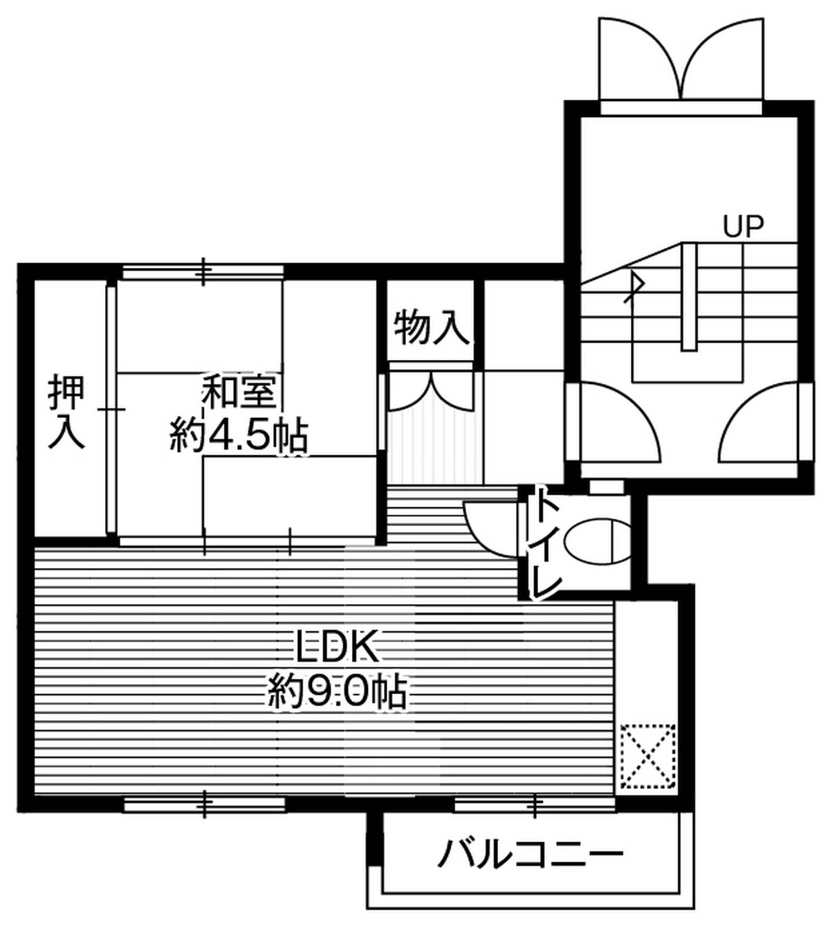 小樽市ビレッジハウス銭函の間取り図2K