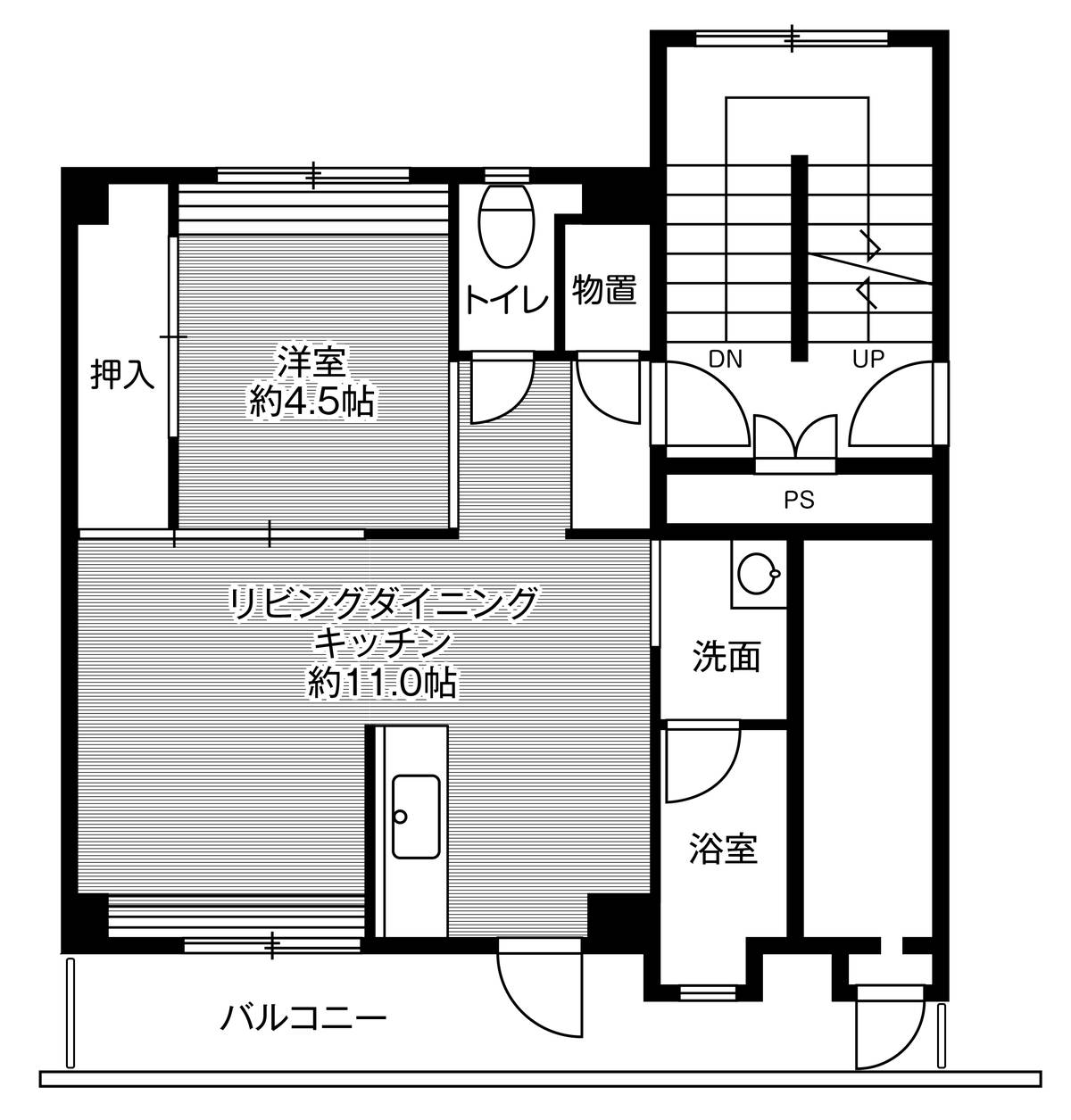 1LDK floorplan of Village House Baba in Kurayoshi-shi