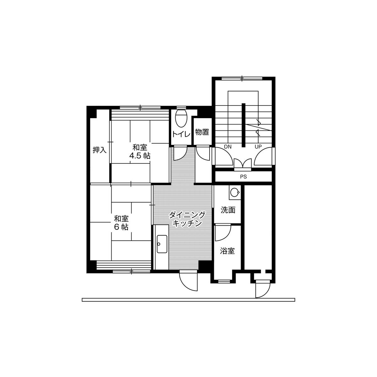 Tottori-shi मा Village House Koyama को 2DK फ्लोरप्लान